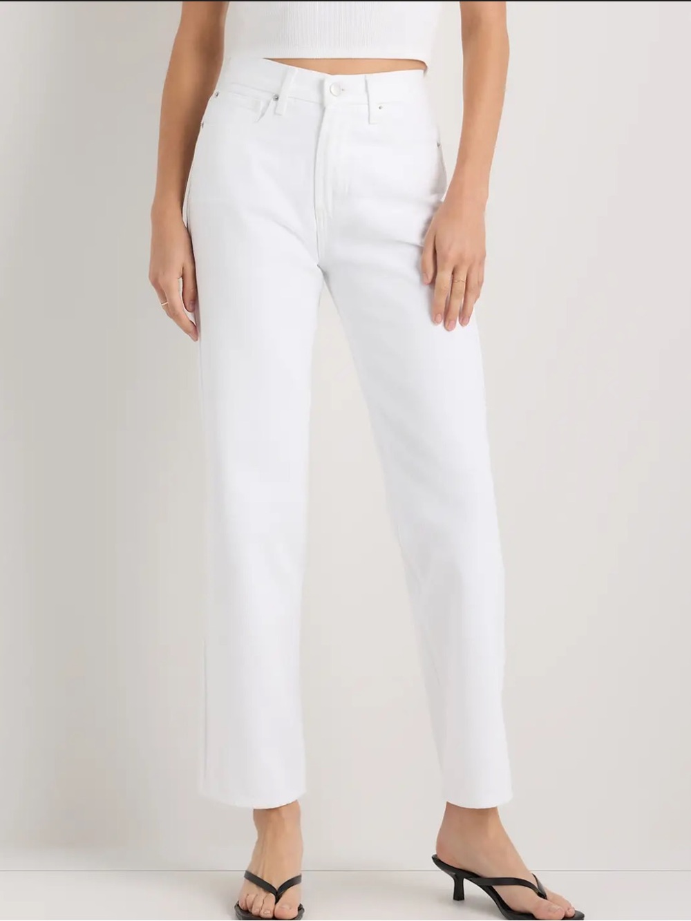 Quince Bella Rigid Straight Jeans White Size 31 Whiteout